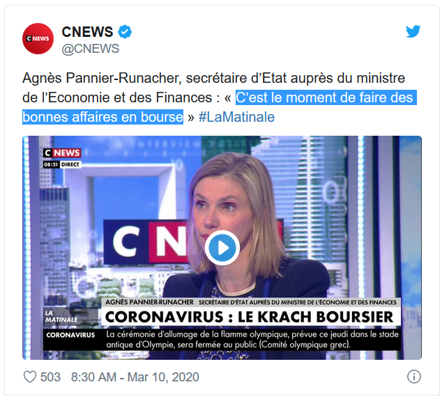  "C’est le moment d’investir en Bourse" s'exclama Agnès Pannier-Runacher