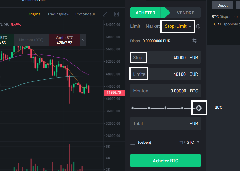 stop loss binance.